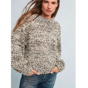 Anthropologie Moon River Moorland Speckled Balloon Sleeve Boxy‎ Sweater